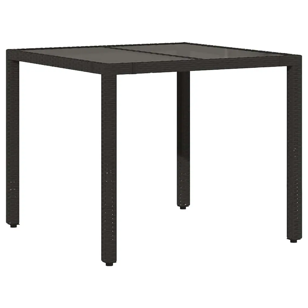 Garden Bistro Set Poly Rattan 5 Piece Outdoor Furniture Black with Cushions