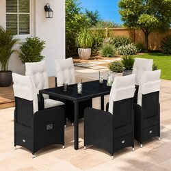 7 Piece Outdoor Bistro Set with Cushions for Comfort