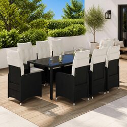 Durable 9-Piece Garden Bistro Set with Cushions