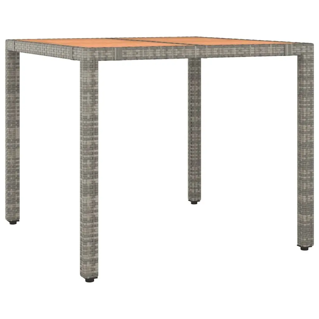Bistro Set Poly Rattan 3 Piece Outdoor Furniture Grey with Cushions