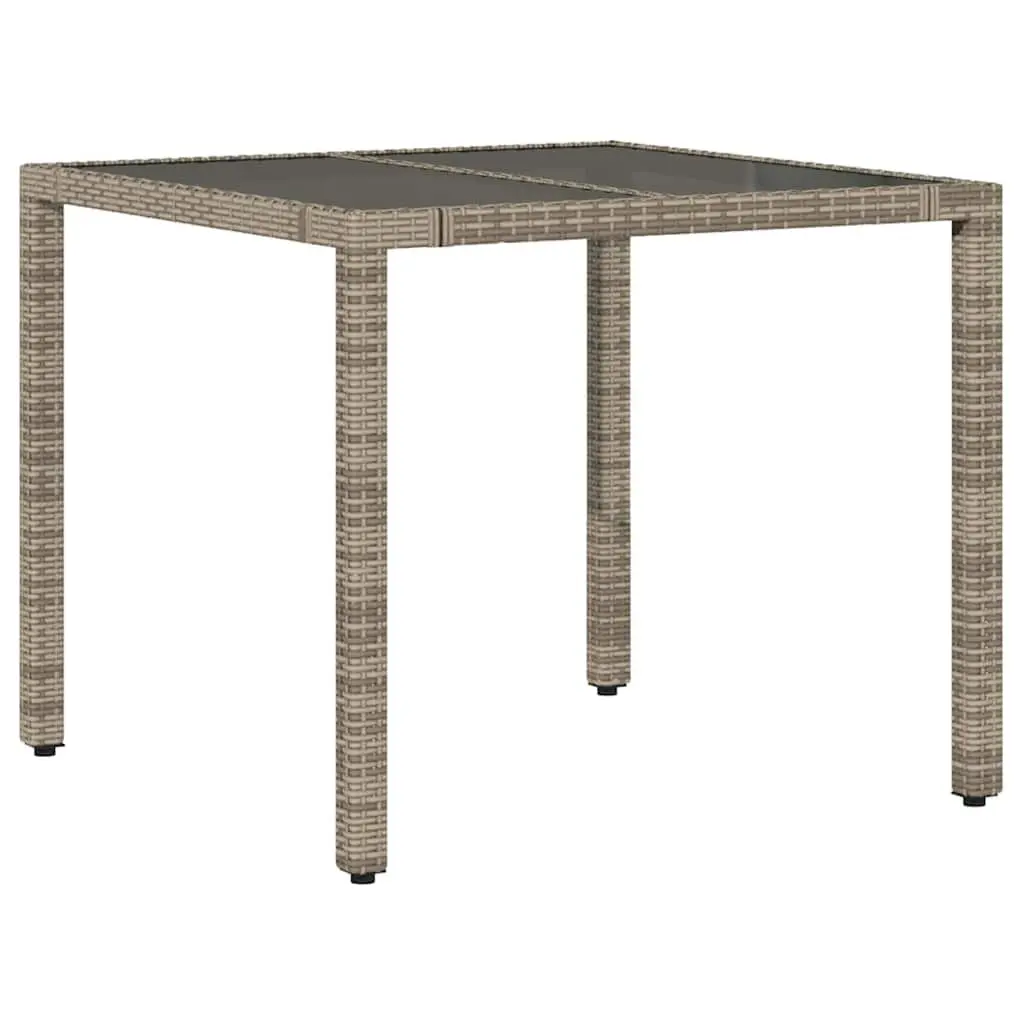 Garden Bistro Set 3 Piece Outdoor Furniture with Cushions Grey Poly Rattan Patio