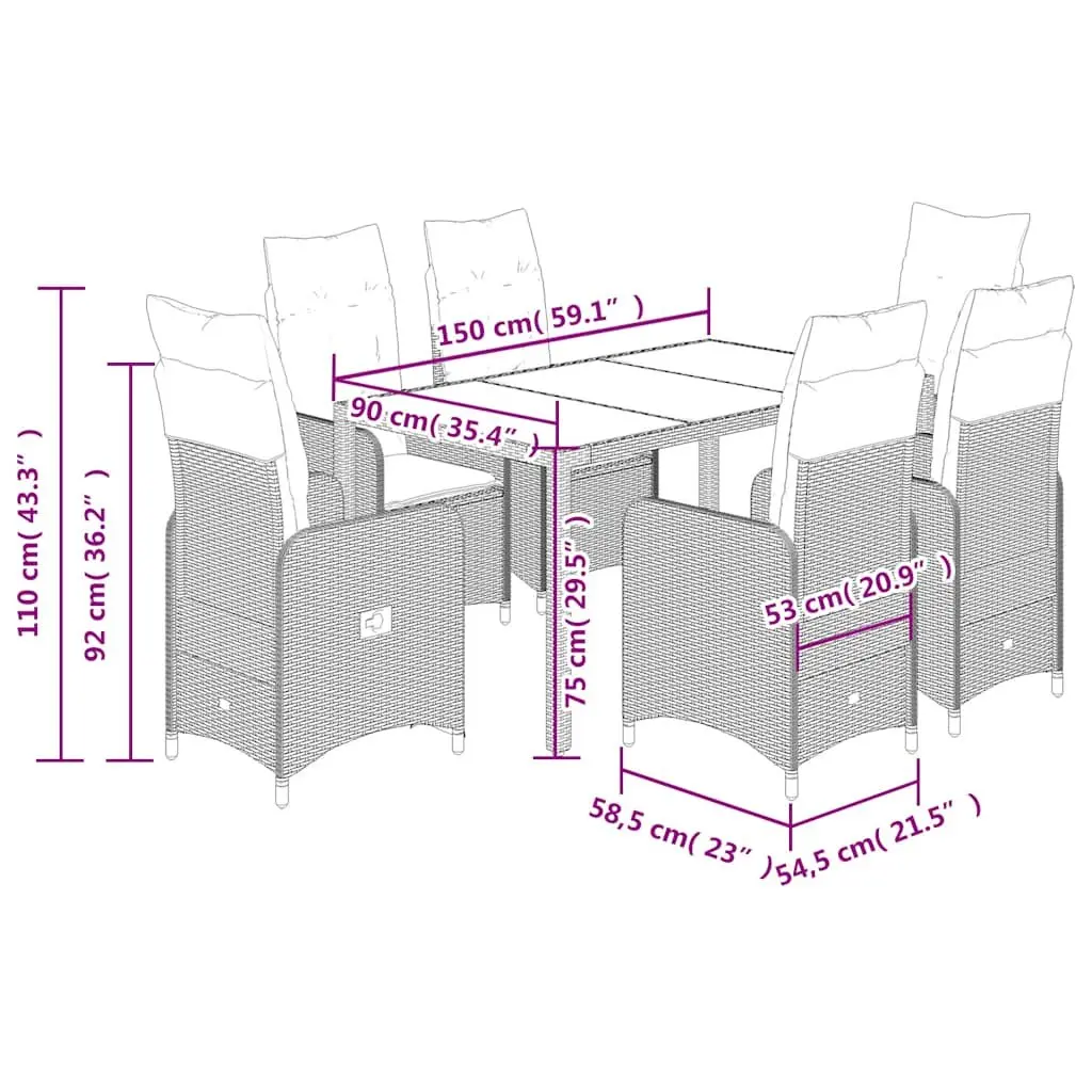 Bistro Set PE Rattan 5 Piece Outdoor Furniture Grey Table Chairs