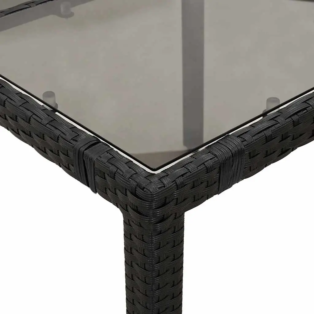 5-Piece Outdoor Bistro Set with Cushions in Black
