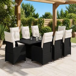 Durable 9 Piece Outdoor Garden Bistro Set with Cushions