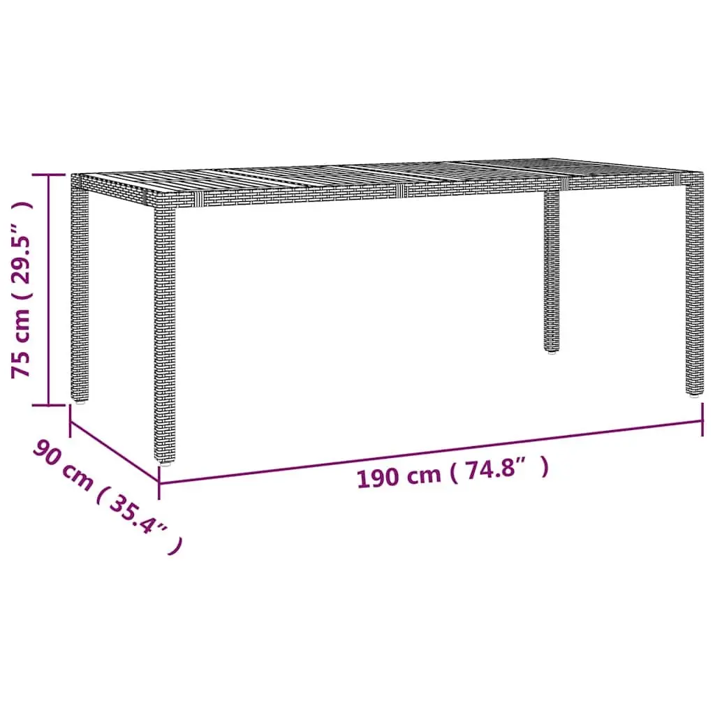 9-Piece Grey Poly Rattan Garden Bistro Set