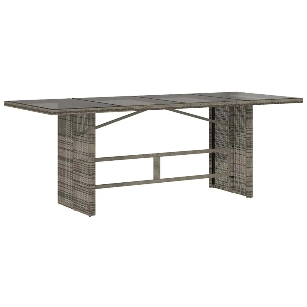 7 Piece Grey Poly Rattan Bistro Set with Cushions