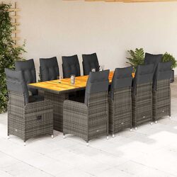 Durable 11-Piece Garden Bistro Set with Cushions