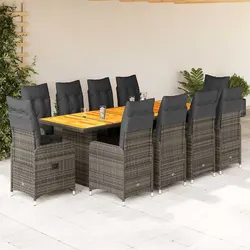 Durable 11-Piece Garden Bistro Set with Cushions
