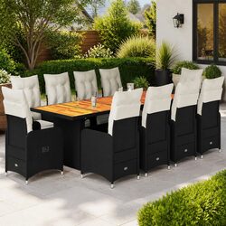 Premium 11-Piece Outdoor Bistro Set with Padded Seating