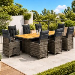 Durable 9 Piece Garden Bistro Set with Cushions
