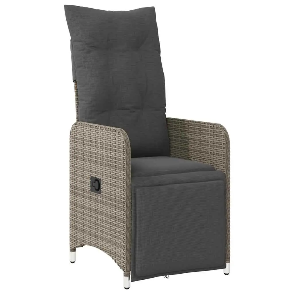 11-Piece Grey Poly Rattan Garden Bistro Set