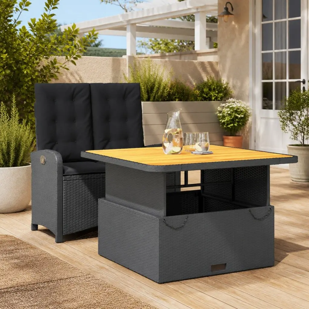 Adjustable Backrest Garden Dining Set with Cushions