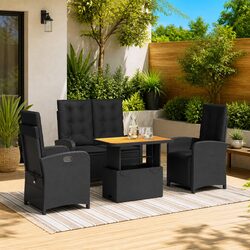Durable 4 Piece Outdoor Dining Set with Cushions