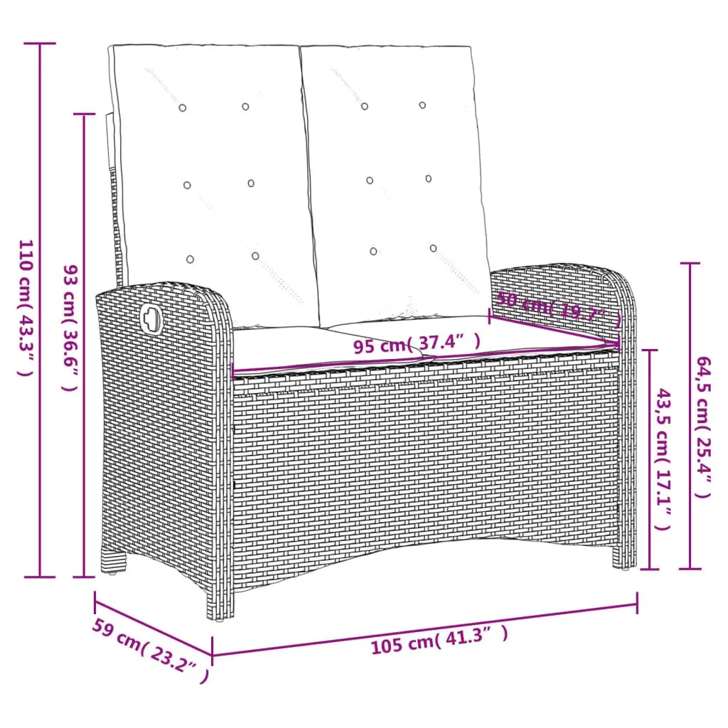 4-Piece Grey Poly Rattan Garden Dining Set