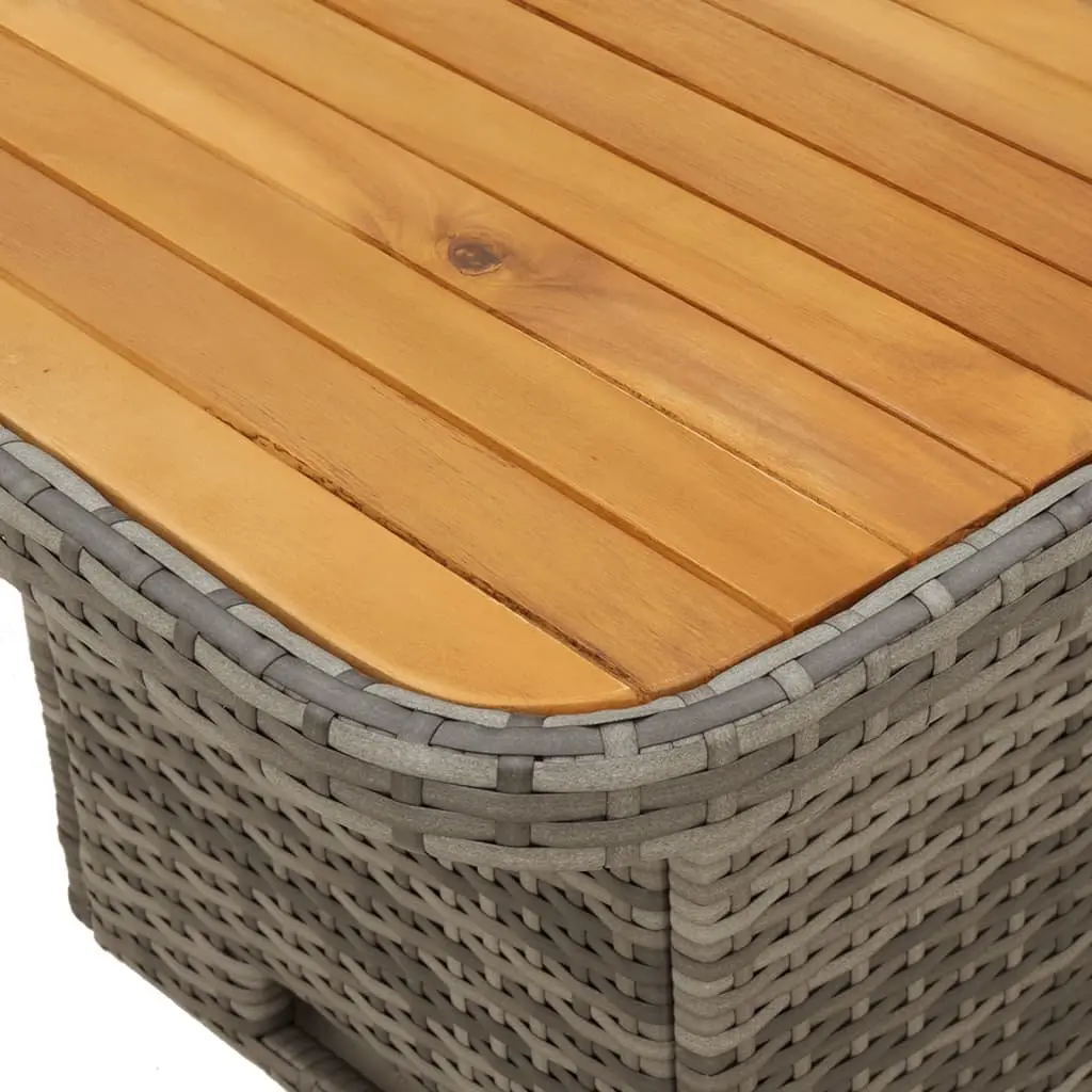 4 Piece Garden Dining Set in Grey Poly Rattan