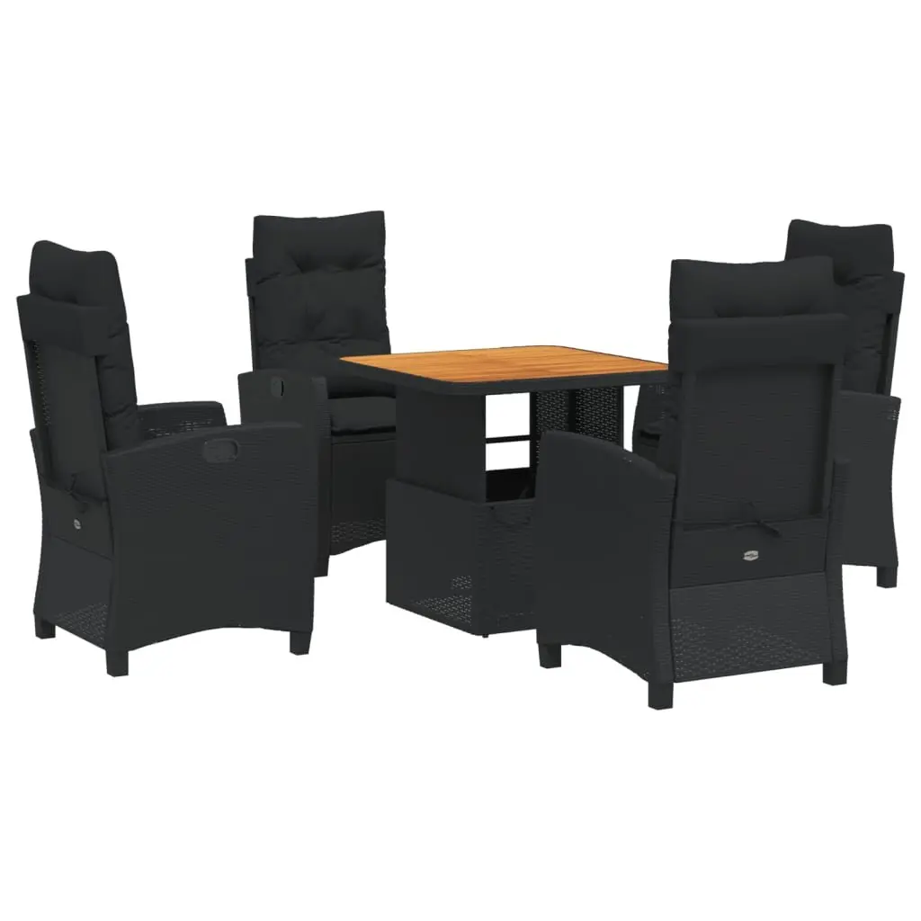5 Piece Adjustable Outdoor Dining Set with Cushions