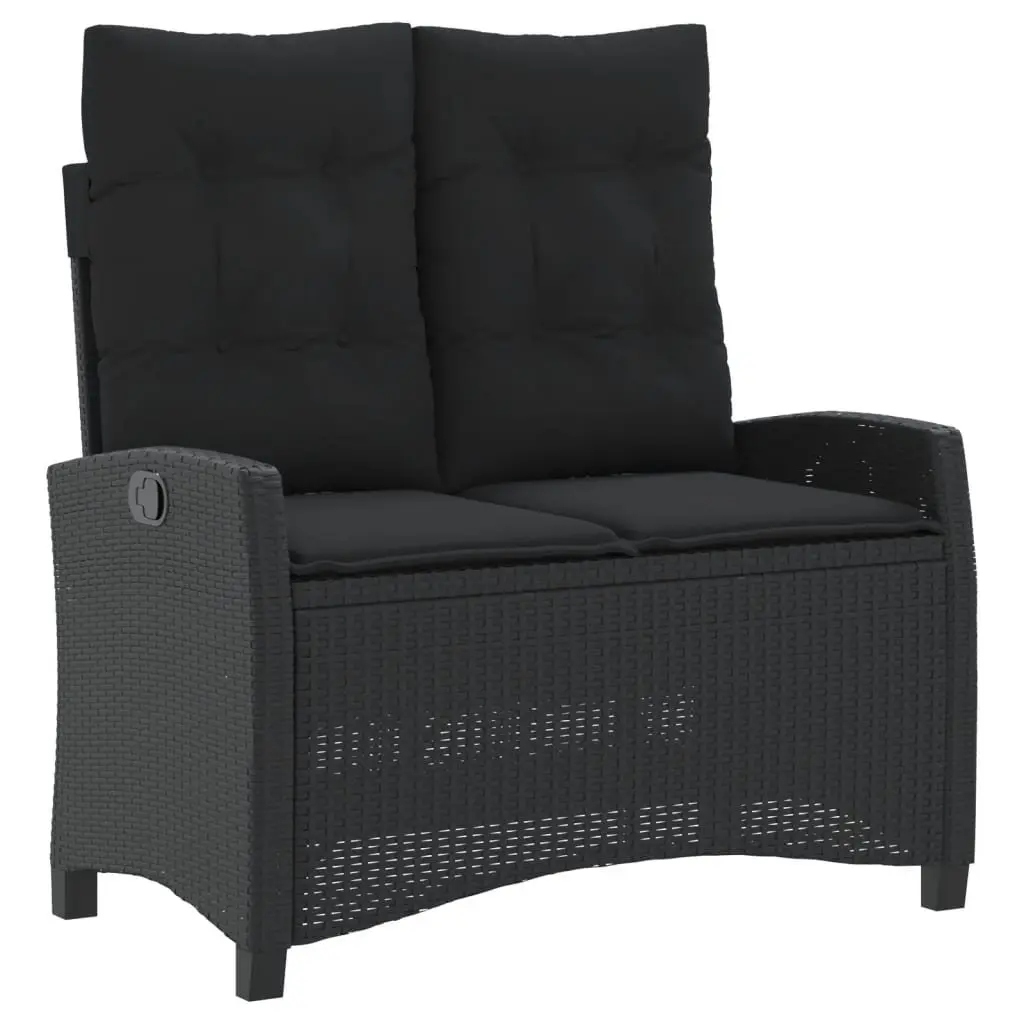 4 Piece Outdoor Dining Set PE Rattan Black