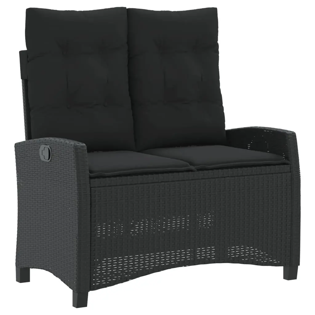 Garden Dining Set PE Rattan 4 Piece Adjustable Black