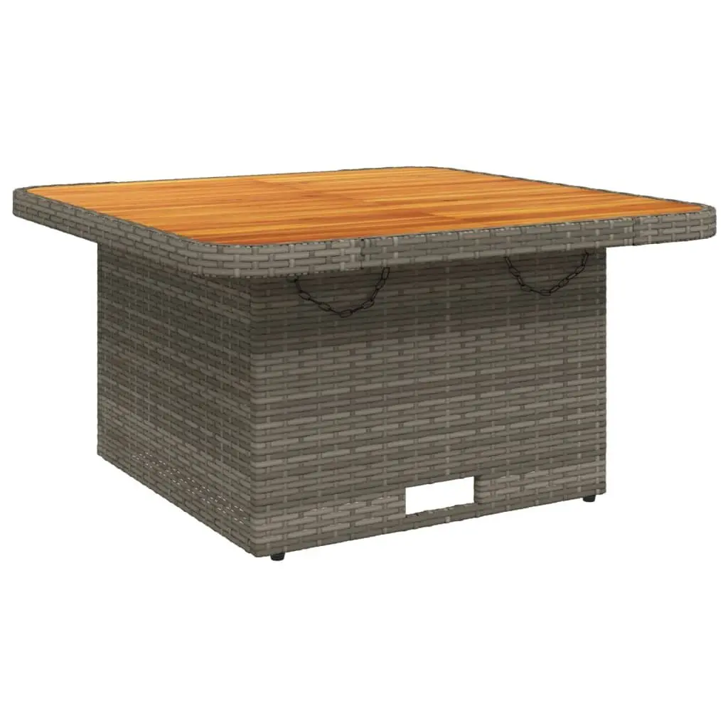 Garden Dining Set PE Rattan 3 Piece Adjustable Backrest Grey