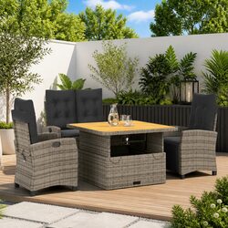 Premium 4 Piece Garden Dining Set with Adjustable Features