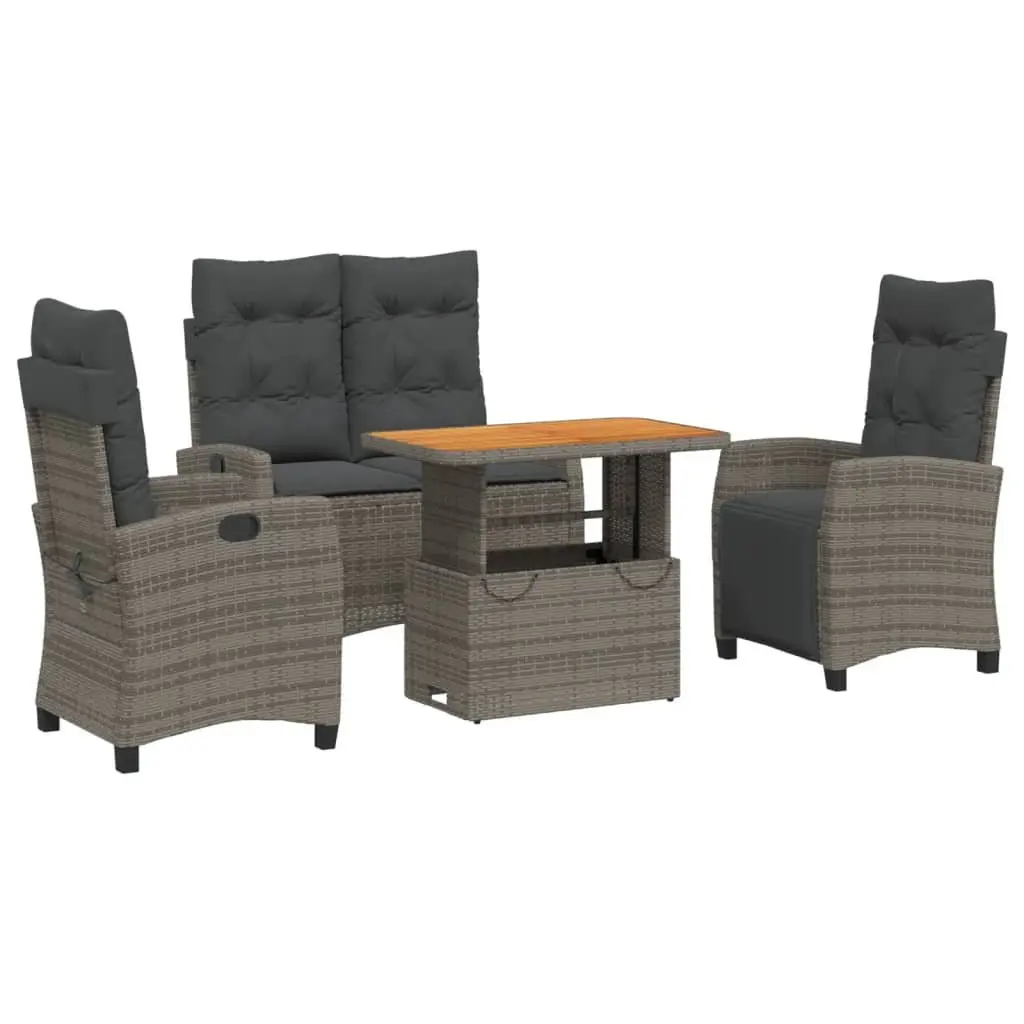 4 Piece Garden Dining Set with Adjustable Backrests