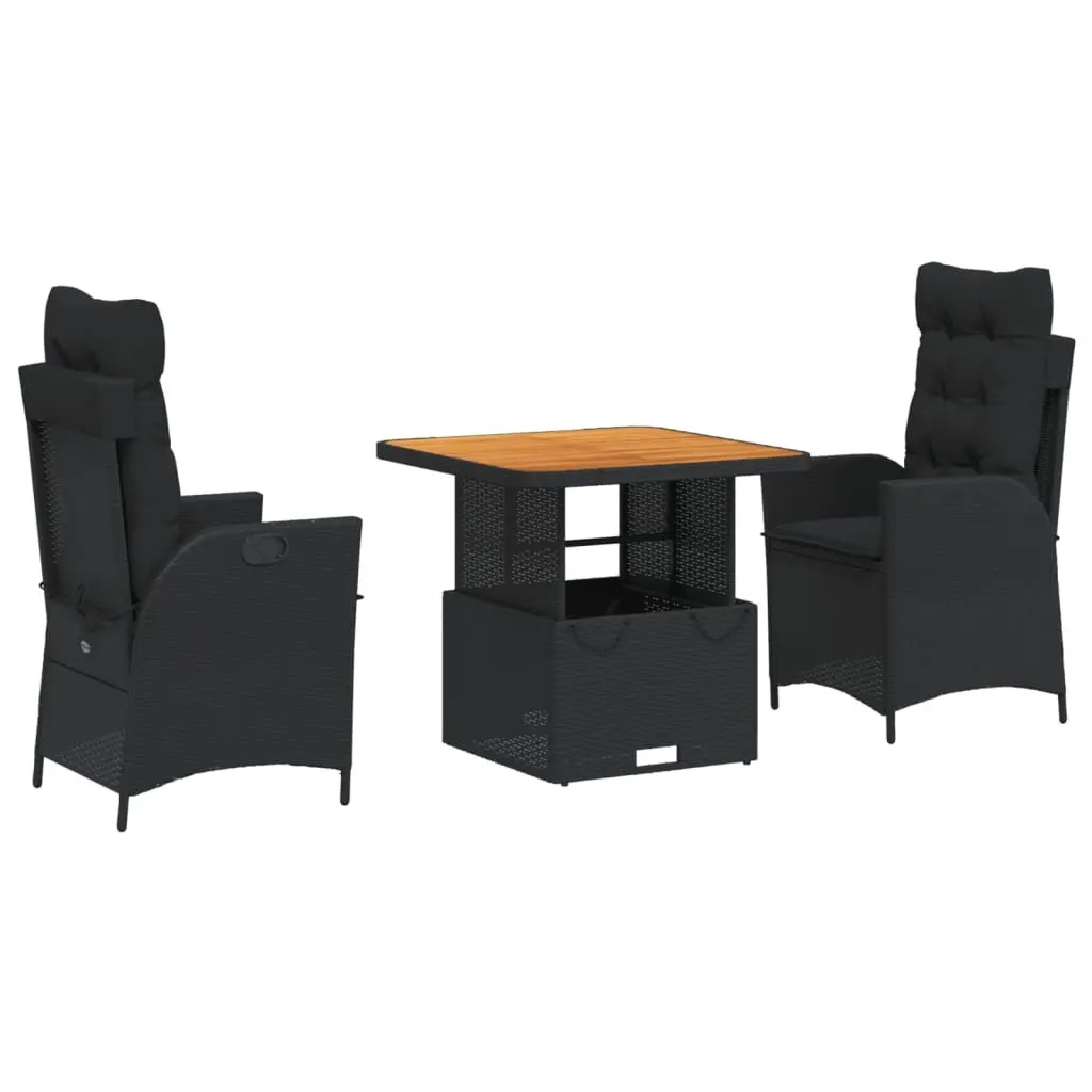 3 Piece Garden Dining Set with Adjustable Table