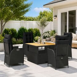 Stylish 5 Piece Outdoor Dining Set with Cushions