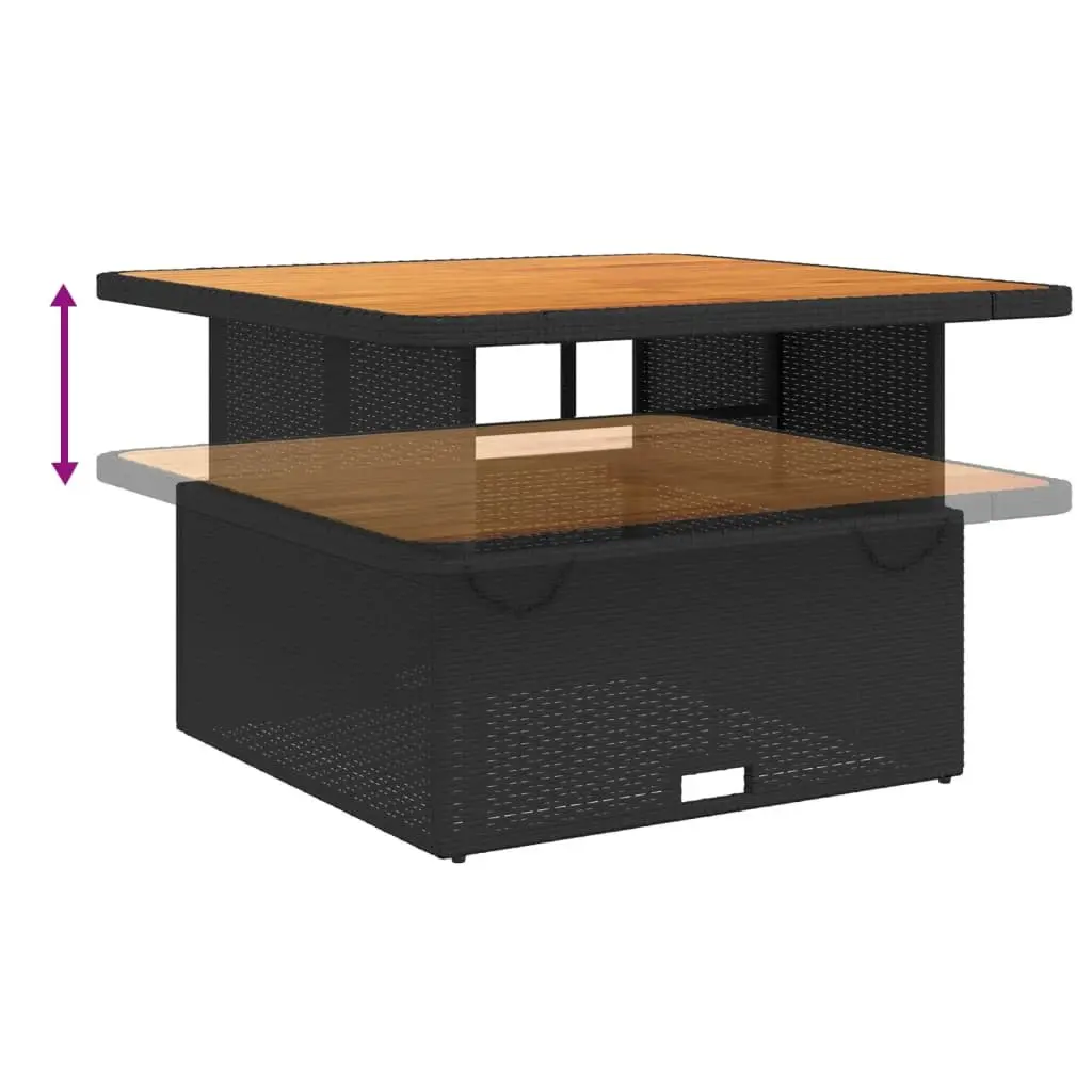 Garden Dining Set Poly Rattan 4 Piece Outdoor Furniture Black with Cushions