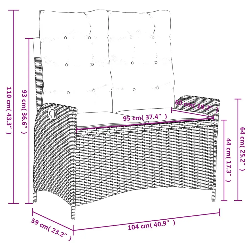 Black Poly Rattan Garden Dining Set with Cushions