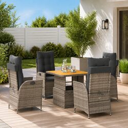 Premium 5-Piece Garden Dining Set with Adjustable Features