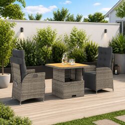 High-Quality 3-Piece Garden Dining Set with Adjustable Features
