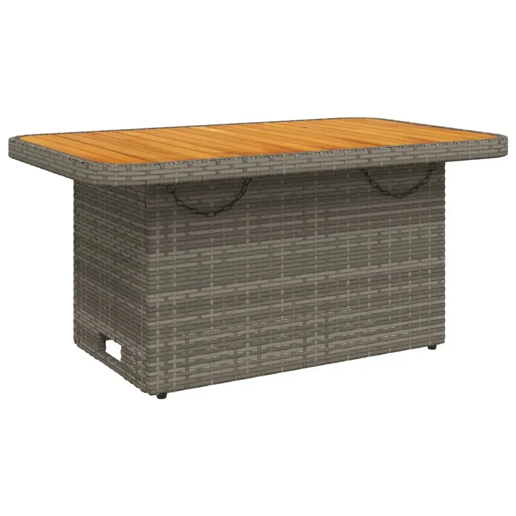 4 Piece Grey Cushioned Garden Dining Set with Adjustable Backrest