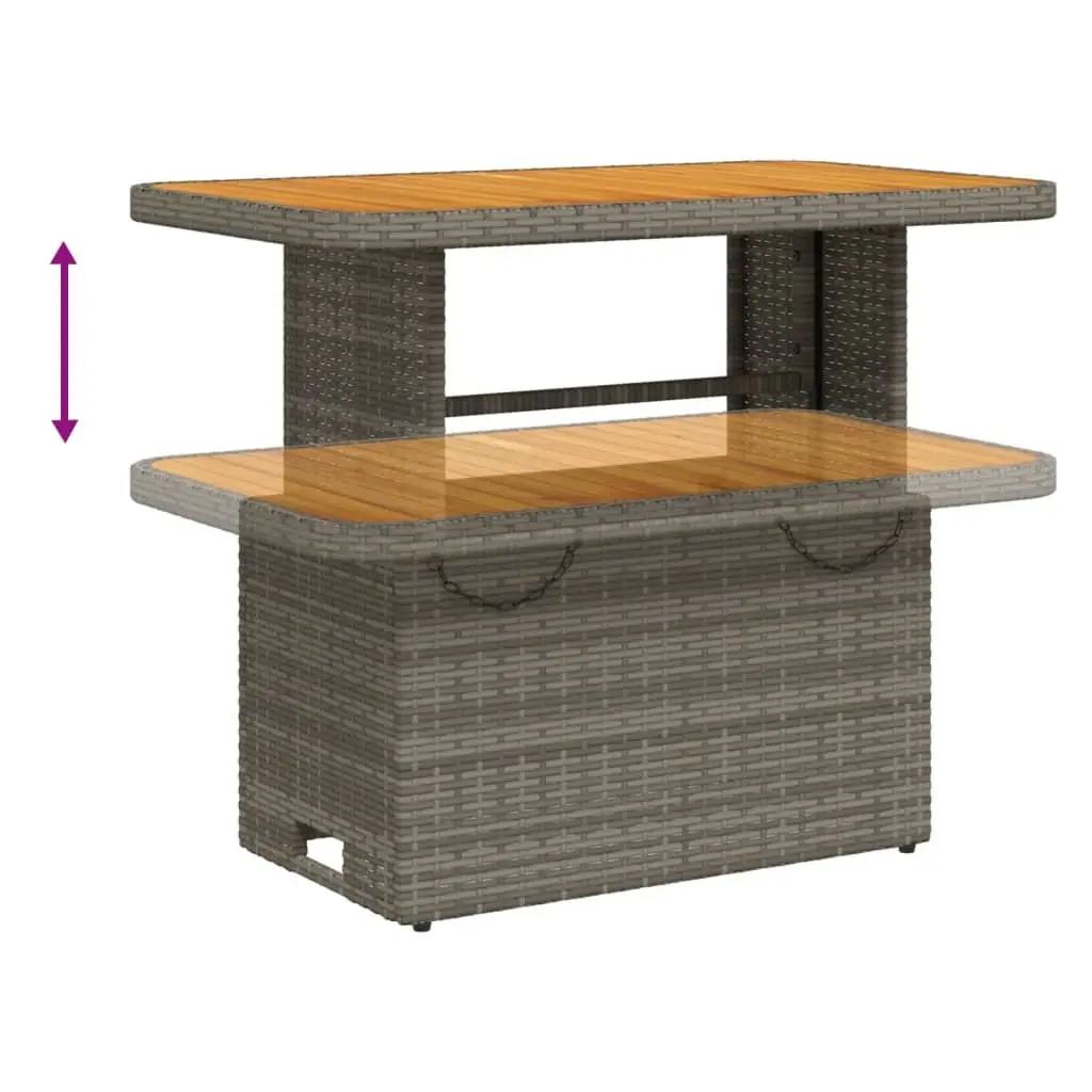 4 Piece Grey Cushioned Garden Dining Set with Adjustable Backrest
