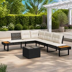 Durable 2 Piece Outdoor Garden Sofa Set with Cushions