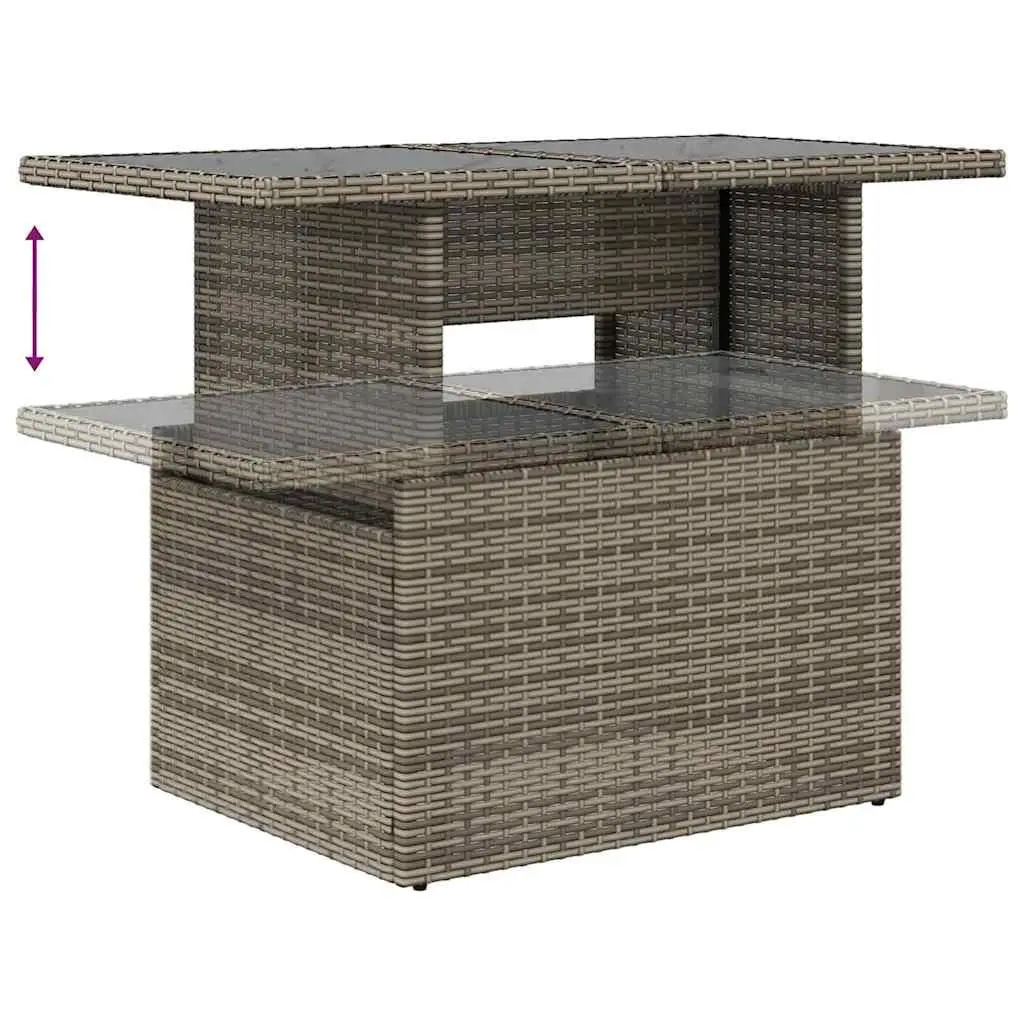 Grey Poly Rattan Garden Sofa Set with Cushions