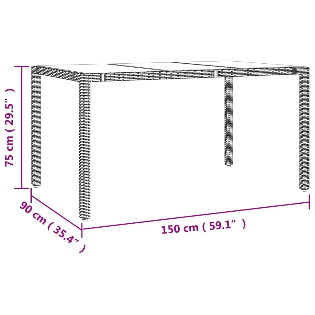 7-Piece Garden Dining Set with Poly Rattan Chairs