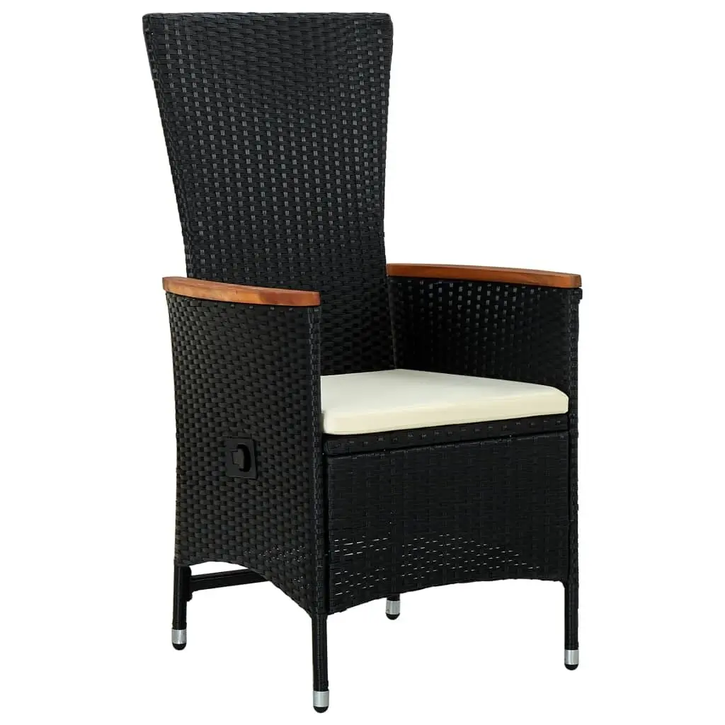 Garden Dining Set 11 Piece Outdoor Patio Furniture PE Rattan Black Cushions