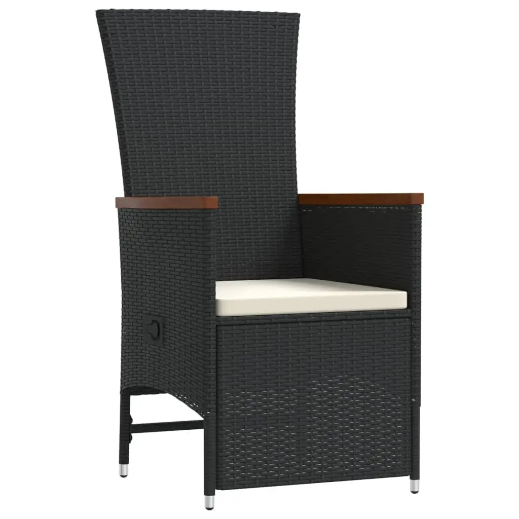 Garden Dining Set 11 Piece Outdoor Patio Furniture PE Rattan Black Cushions