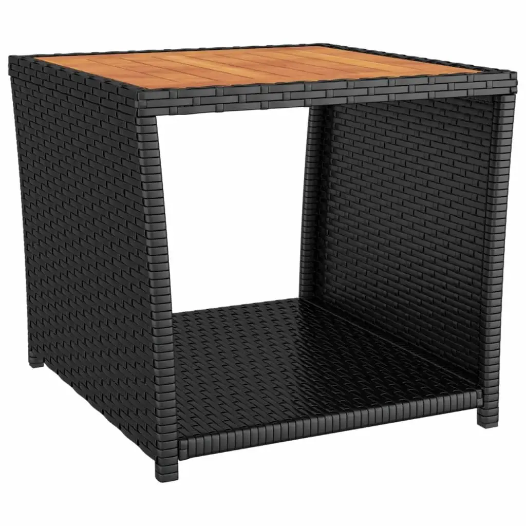 Garden Dining Set 3 Piece Black Poly Rattan