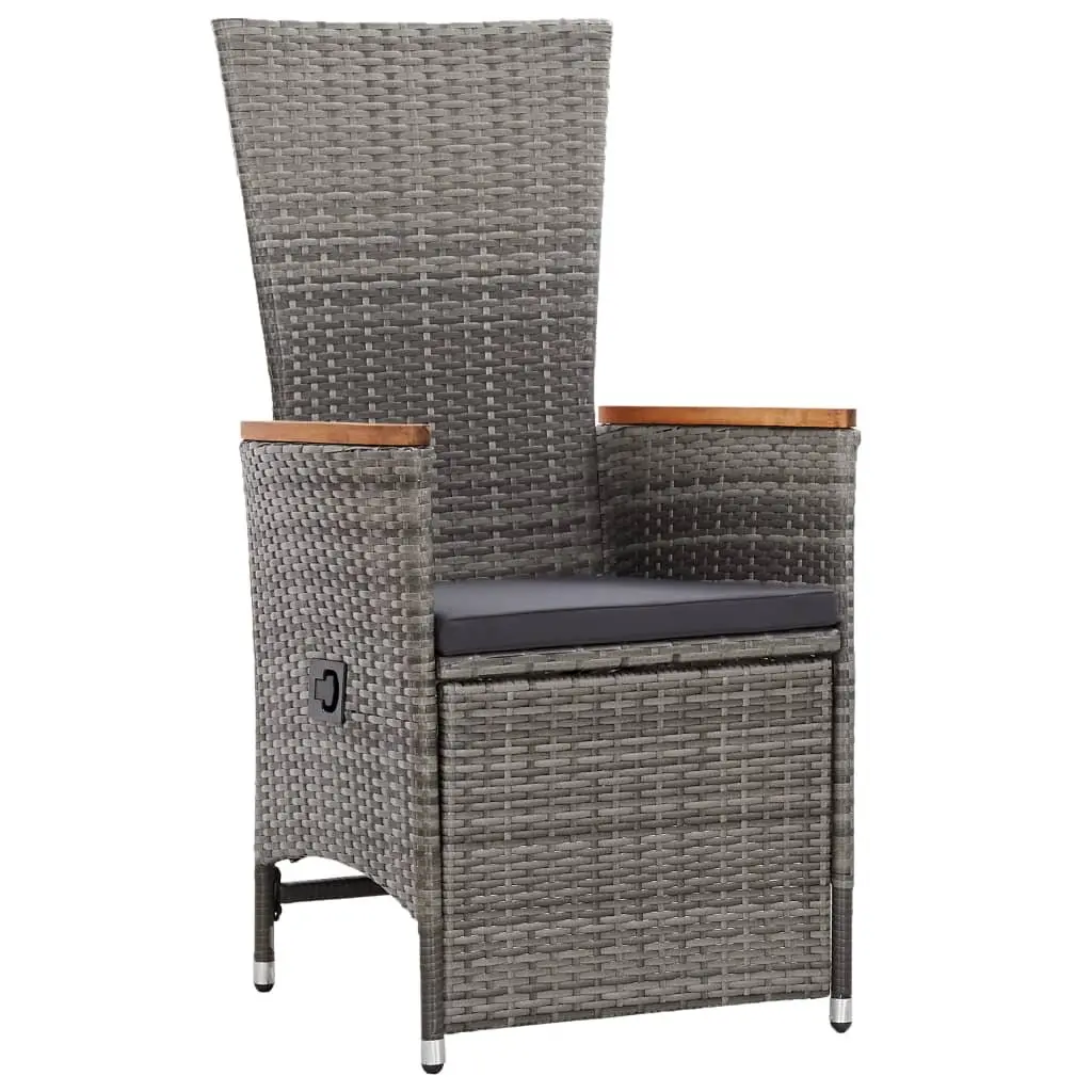 9 Piece Grey Garden Dining Set with Cushions