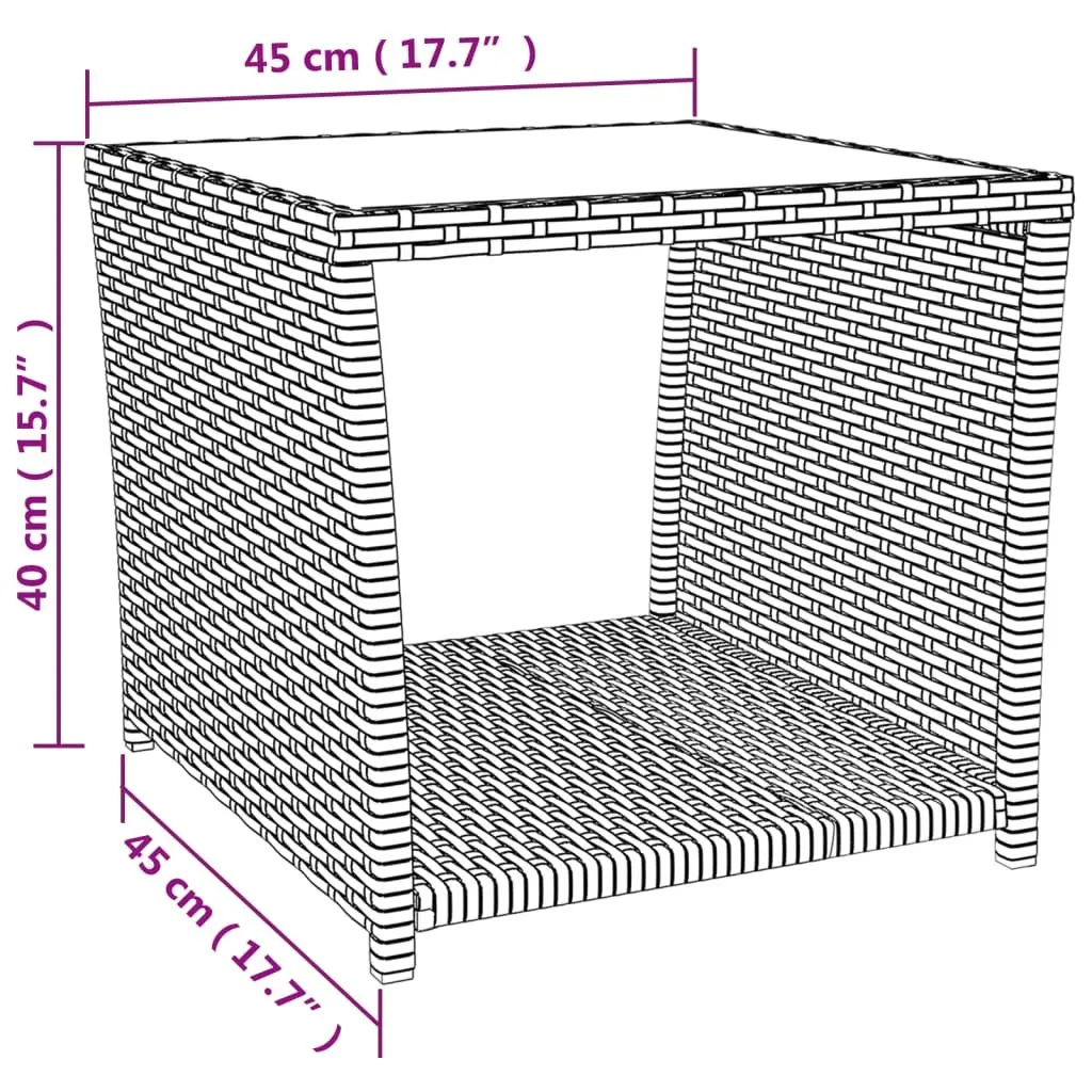 Garden Dining Set PE Rattan 3 Piece Grey Outdoor Furniture Patio Table Chairs