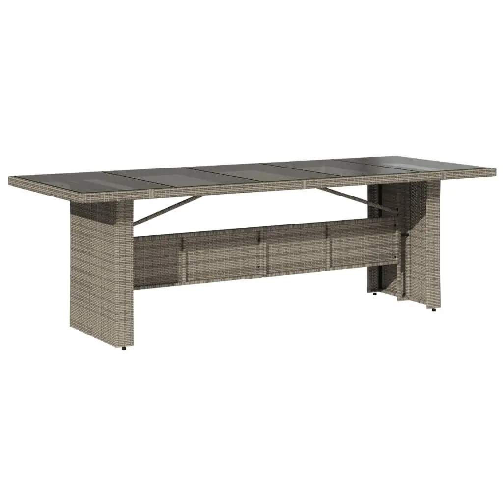 9 Piece Garden Dining Set PE Poly Rattan Grey Outdoor Furniture with Cushions