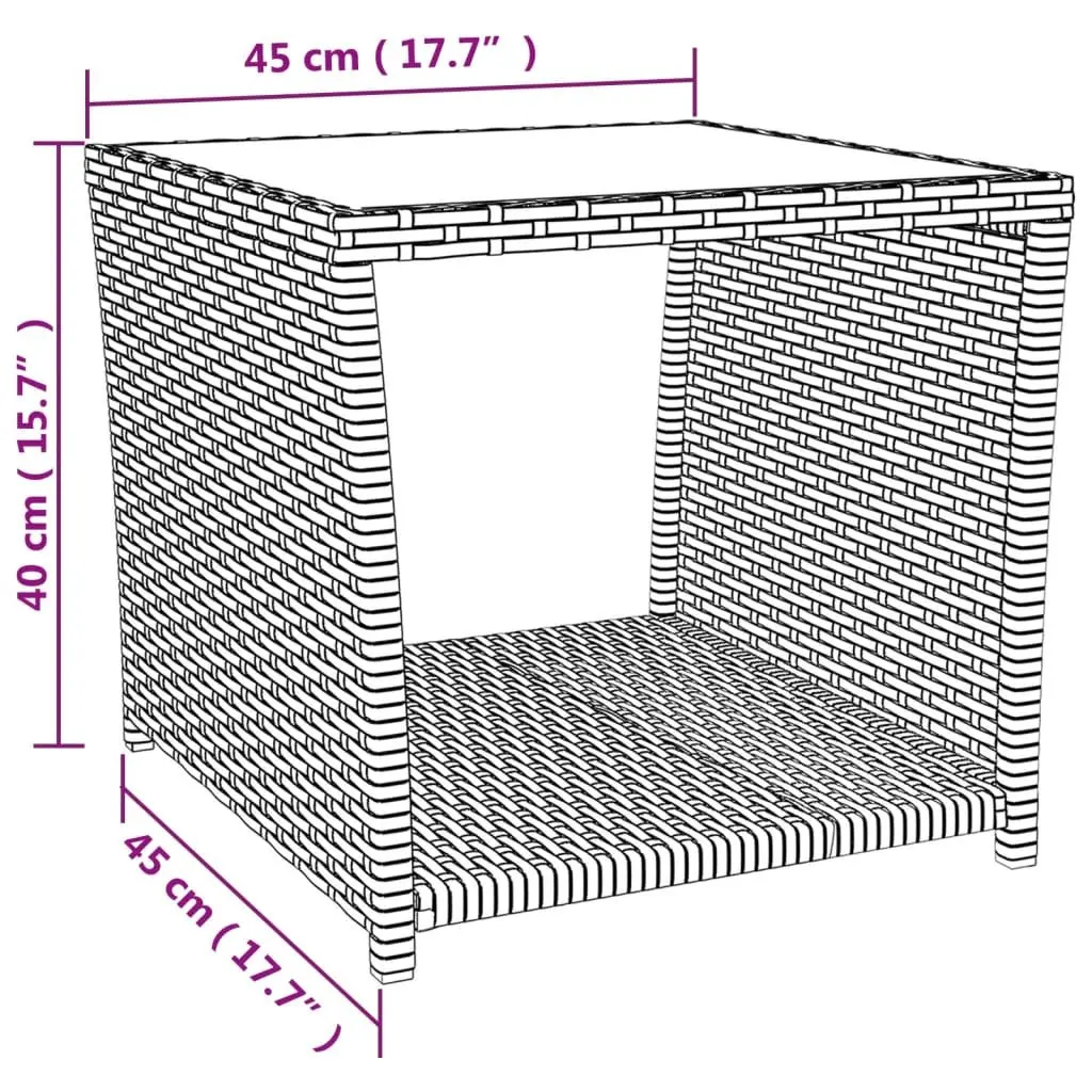 Garden Dining Set PE Rattan 3 Piece Grey Outdoor Furniture Patio Table Chairs