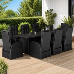 Premium 9-Piece Outdoor Garden Dining Set with Rattan