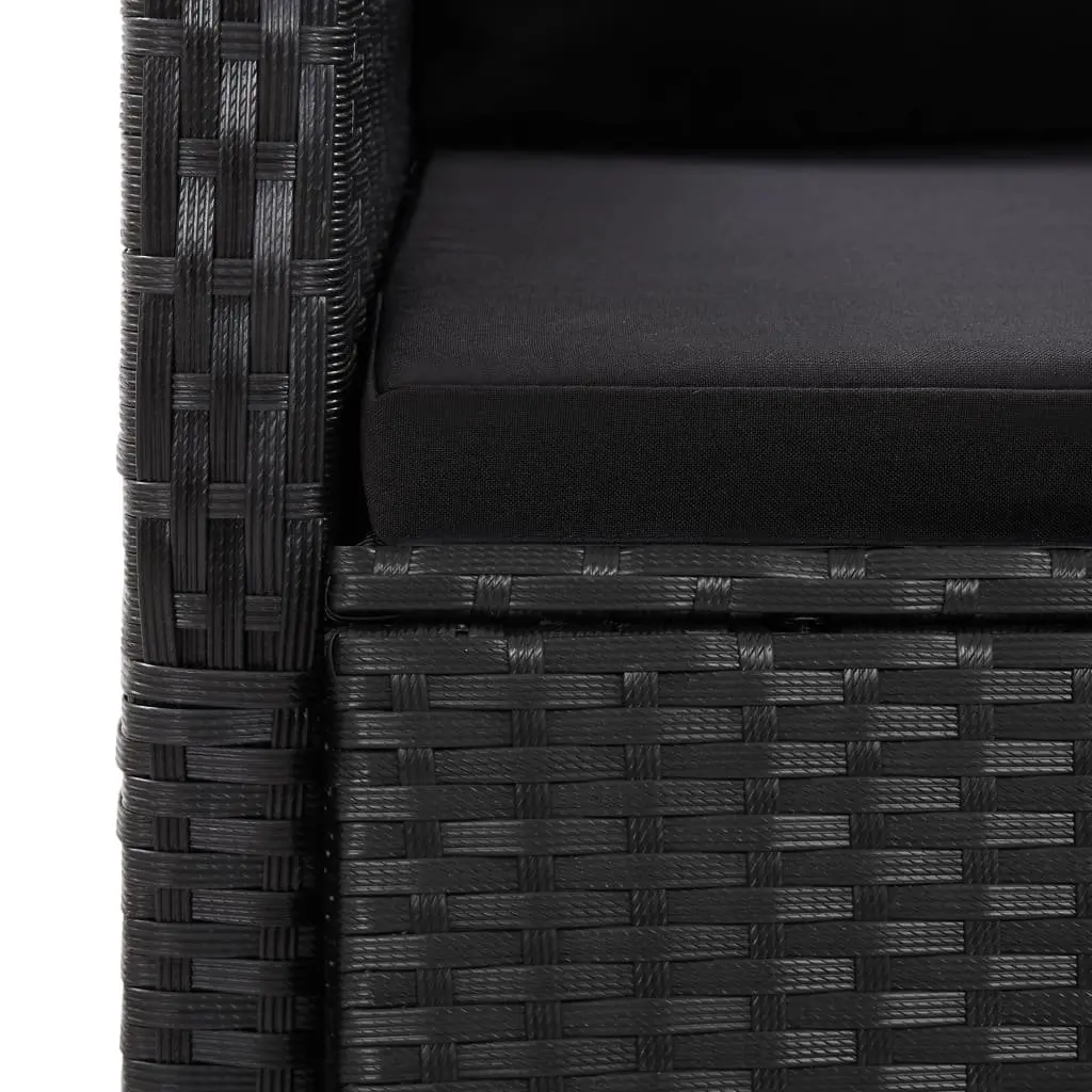 Garden Dining Set PE Rattan 9 Piece Black Outdoor Furniture Patio Table Chairs