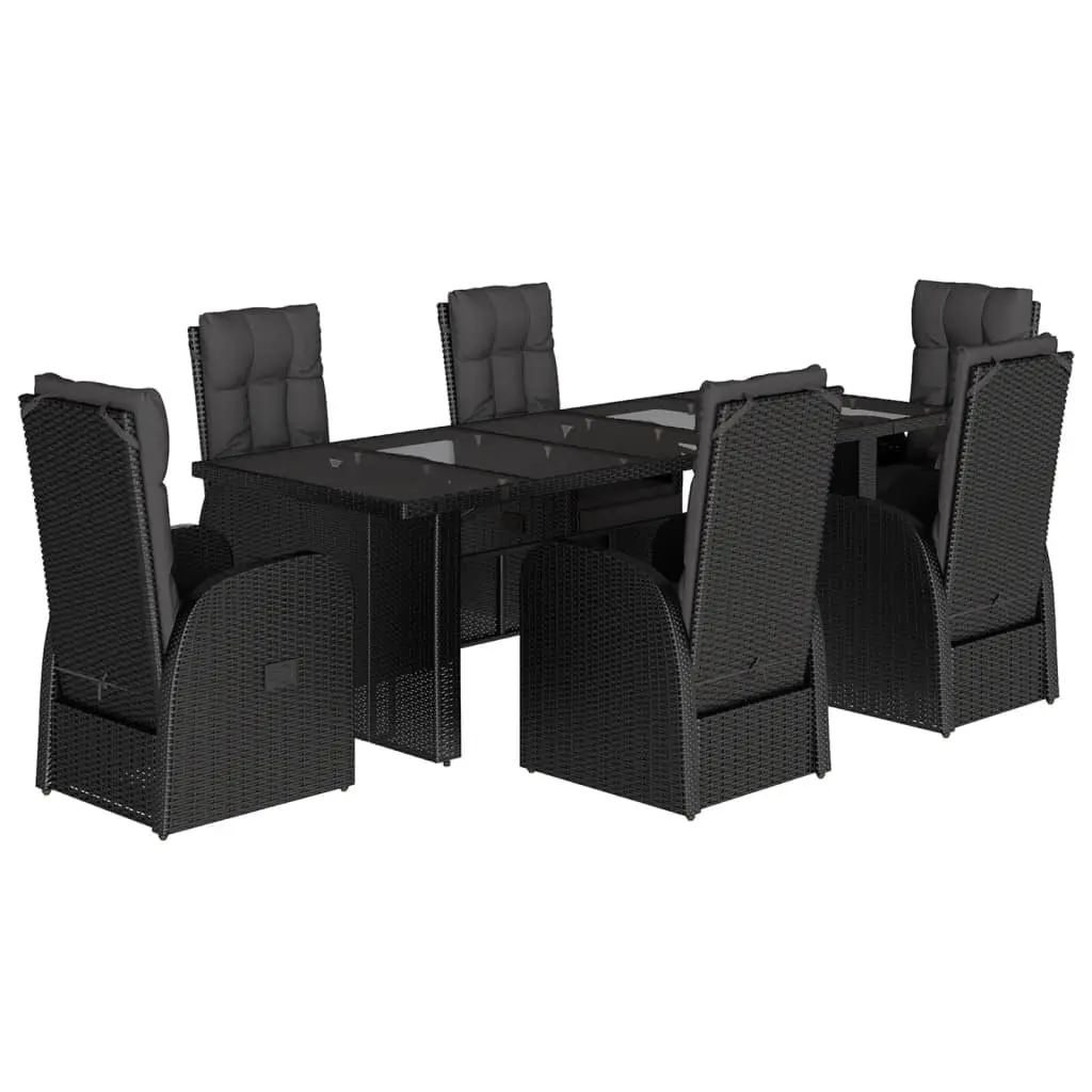 7 Piece Garden Dining Set with Cushioned Chairs