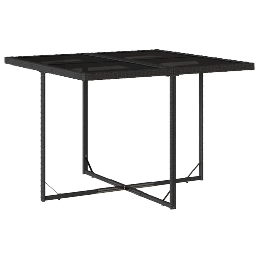5 Piece Black Rattan Garden Dining Set