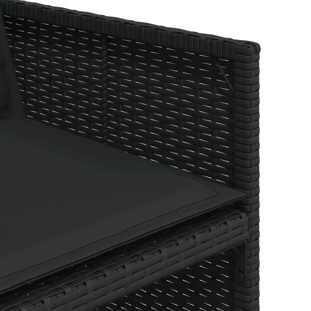 Black Poly Rattan 7 Piece Outdoor Dining Set