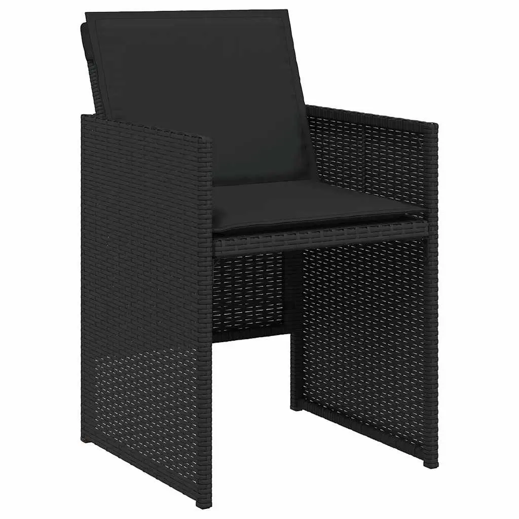 Garden Dining Set PE Rattan 15 Piece Outdoor Furniture Black