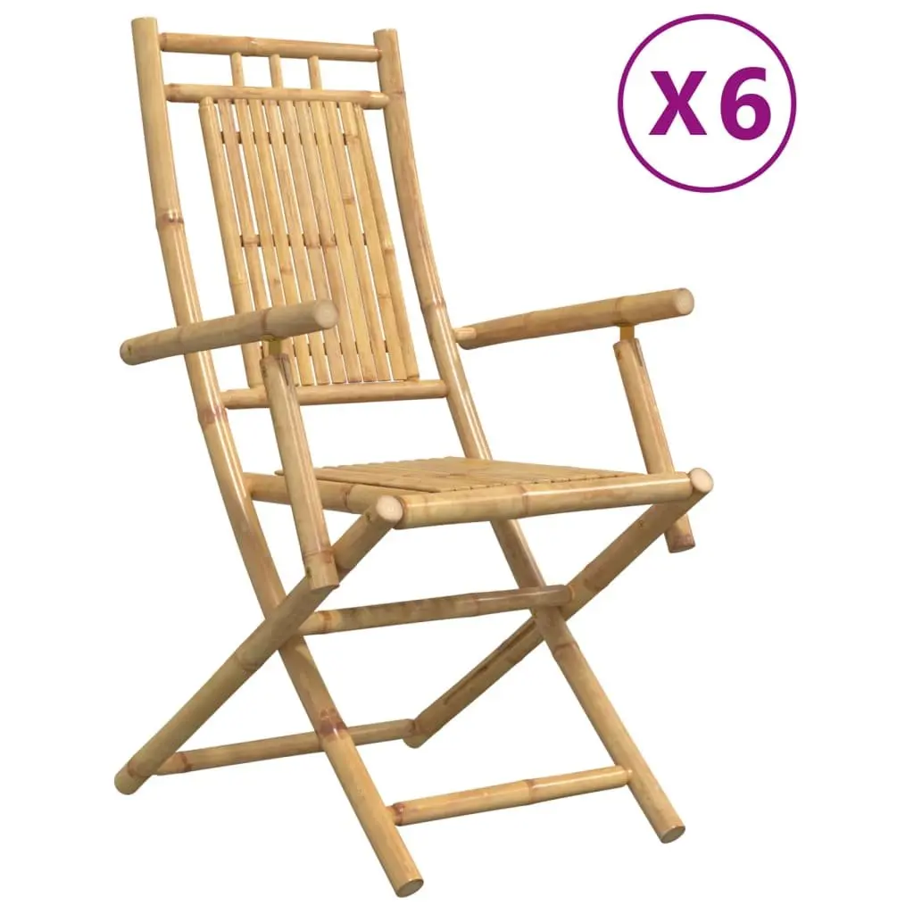 Folding Garden Chairs Bamboo 53x66x99 cm Brown Outdoor Seating